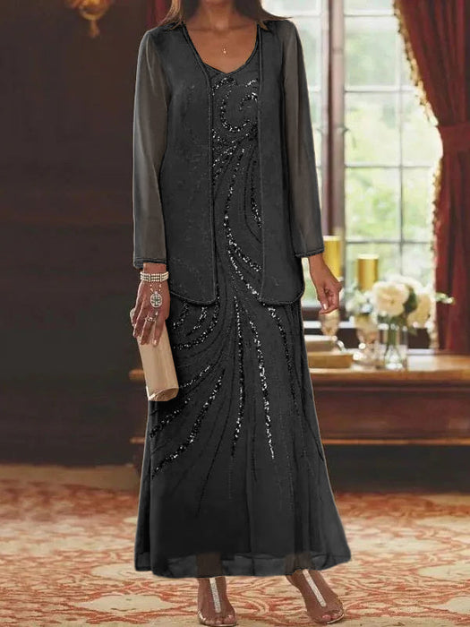 Jacketed Mother of the Bride & Groom Sheath/Column Dresses with Sequins
