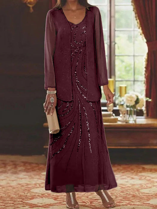 Jacketed Mother of the Bride & Groom Sheath/Column Dresses with Sequins