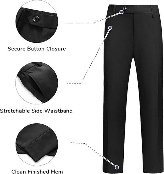 Two Pieces Velvet Formal Boys Suits Black Tuxedo Outfits Regular Fit for Wedding Birthday