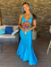 Unique Open Back Mermaid Prom Dress Evening Dress Sleeveless pool
