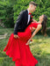 Unique Open Back Mermaid Prom Dress Evening Dress Sleeveless Red
