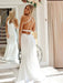 Unique Open Back Mermaid Prom Dress Evening Dress Sleeveless White