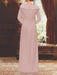 V-Neck 3/4 Sleeve Floor-Length Sequined Mother of the Bride Sheath Dress
