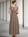 V-Neck A-Line Princess Ankle-Length Mother of the Bride Gown
