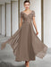 V-Neck A-Line Princess Ankle-Length Mother of the Bride Gown