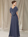 V-Neck A-Line Princess Asymmetrical Mother of the Bride Gown