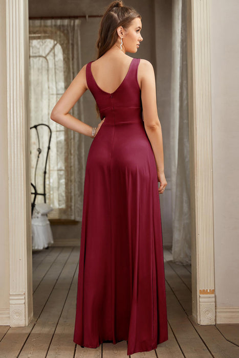 Deep V Neck Light Blue Elegant Red Ball Gown Prom Dress - Bridelily Deep V Neck Light Blue Elegant Red Ball Gown Prom Dress - Bridelily