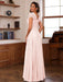 V-Neck A-Line Princess Short Sleeve Dress with Pleats Ruffles & Appliques for Mother of the Bride & Groom