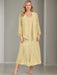 V-Neck A-Line Princess Two-Piece Plus Size Mother of the Bride Dress with Jacket and Sequins in Tea-Length