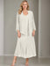 V-Neck A-Line Princess Two-Piece Plus Size Mother of the Bride Dress with Jacket and Sequins in Tea-Length