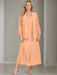 V-Neck A-Line Princess Two-Piece Plus Size Mother of the Bride Dress with Jacket and Sequins in Tea-Length