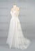 V-neck Appliques Tulle A-line Wedding Dress - Wedding Dresses