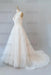 V-neck Appliques Tulle Chapel Train Wedding Dress - Wedding Dresses