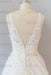 V-neck Appliques Tulle Chapel Train Wedding Dress - Wedding Dresses