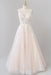 V-neck Appliques Tulle Floor length Wedding Dress - Wedding Dresses