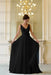 Floor Length V Neck Sleeveless Chiffon Beach Wedding Dress Black with Flowers - Wedding Dresses