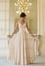 Floor Length V Neck Sleeveless Chiffon Beach Wedding Dress champagne with Flowers - Wedding Dresses
