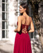 V-Neck Long Prom Dress Slit With Appliques