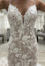 V Neck Mermaid Champagne Lace Wedding Dresses Sleeveless