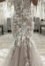 V Neck Mermaid Champagne Lace Wedding Dresses Sleeveless