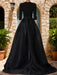 Mother of the Bride V-Neck Pantsuit with 3/4 Sleeves and Flower Belt