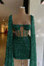 Charming Sequined Pleated Sheath Homecoming Dress Short with Long Sleeves Dark Green