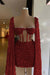Charming Sequined Pleated Sheath Homecoming Dress Short with Long Sleeves Red