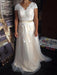 Wedding Dress 2021 V Neck Short Sleeves lace Applique Floor Length Tulle traditional Bridal Gowns