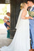 Elegant V-neck Simple Chiffon Wedding Dress Aline Sleeveless Bridal Dress