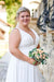 Elegant V-neck Simple Chiffon Wedding Dress Aline Sleeveless Bridal Dress