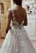 RjerStore A Line V-Neck Spaghetti Sleeveless Tulle Applique Prom Dresses