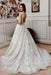 RjerStore A Line V-Neck Spaghetti Sleeveless Tulle Applique Prom Dresses