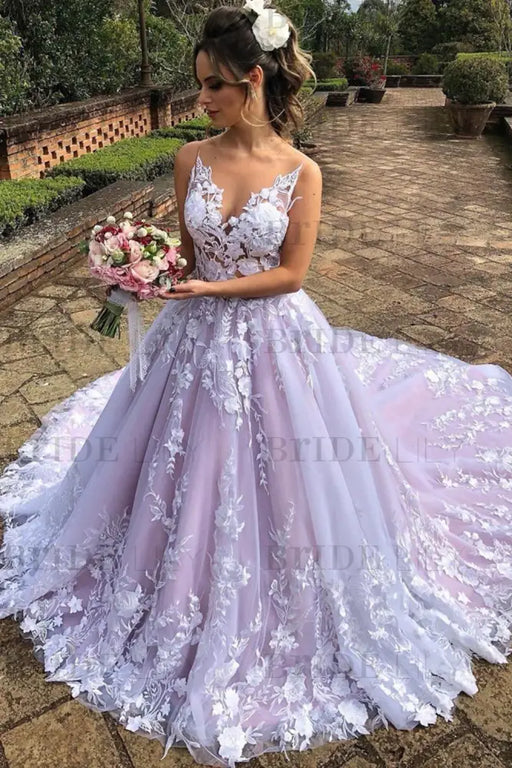 V Neck White Lace Long Prom Dresses, Long White Lace Formal Evening Dresses, Lace Ball Gown