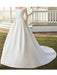Vintage Wedding Dresses With Train Designed Neckline Sleeveless Buttons Satin Fabric Bridal Gowns