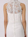 Vintage Inspired Illusion Neck Sheath/Column Wedding Dress with Lace Overlay misshow