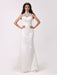 Vintage Inspired Illusion Neck Sheath/Column Wedding Dress with Lace Overlay misshow