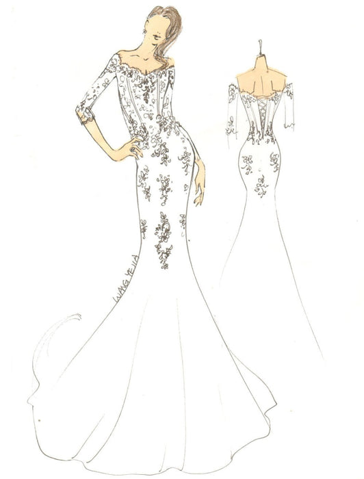 2021 Vintage Inspired Off the Shoulder Mermaid Lace Wedding Gown misshow