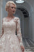 Elegant Tulle Aline Wedding Dress with Appliques Long Sleeves Tea Length Bridal Dress