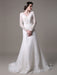 2021 Vintage Lace Wedding Dress A-line With Long Sleeves Pearls Applique And Chapel Train