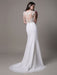 Vintage Wedding Dress Lace And Chiffon Sheath With Stunning Bateau Illusion Neckline And Illusion Back misshow
