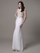 Vintage Wedding Dress Lace And Chiffon Sheath With Stunning Bateau Illusion Neckline And Illusion Back misshow