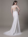 Vintage Wedding Dress Lace And Chiffon Sheath With Stunning Bateau Illusion Neckline And Illusion Back misshow