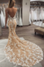 Vintage Spaghetti Strap Mermaid Lace Appliques Boho Wedding Dress Champagne - Wedding Dresses