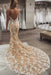 Vintage Spaghetti Strap Mermaid Lace Appliques Boho Wedding Dress Champagne - Wedding Dresses