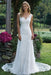 Vintage V Neck Sleeveless Tulle Appliqued Wedding Dress - Wedding Dresses