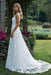 Vintage V Neck Sleeveless Tulle Appliqued Wedding Dress - Wedding Dresses