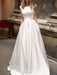 vintage wedding dress 2021 a line bateau neck sleeveless floor length satin bridal gown