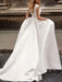 vintage wedding dress 2021 a line bateau neck sleeveless floor length satin bridal gown