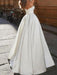 Vintage Wedding Dress Strapless Sleeveless Natural Waist Satin Fabric Floor Length Bows Traditional Dresses For Bride