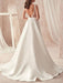vintage wedding dresses 2021 a line v neck sleeveless floor length pleat bridal gowns with train